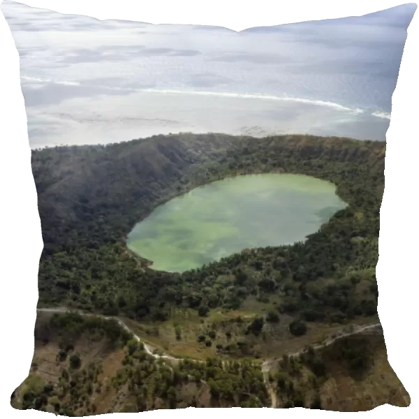 Aerial view of small volcano, Mayotte, Comoros Islands