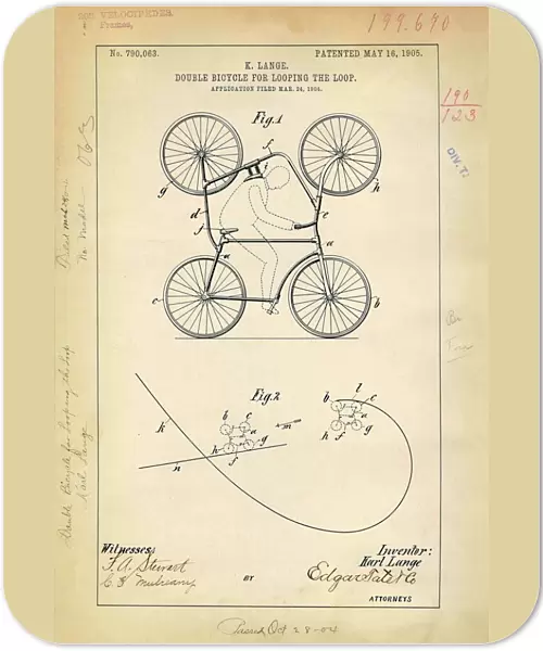 Double bicycle patent, 1905 C024  /  3615