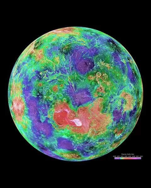 Venus radar map, North Pole
