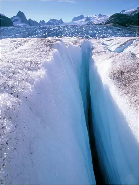 Glacier crevasse, Canada