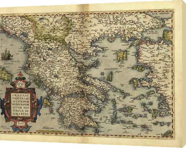 Orteliuss map of Greece, 1570
