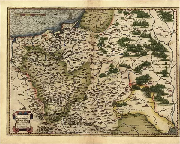 Orteliuss map of Poland, 1570