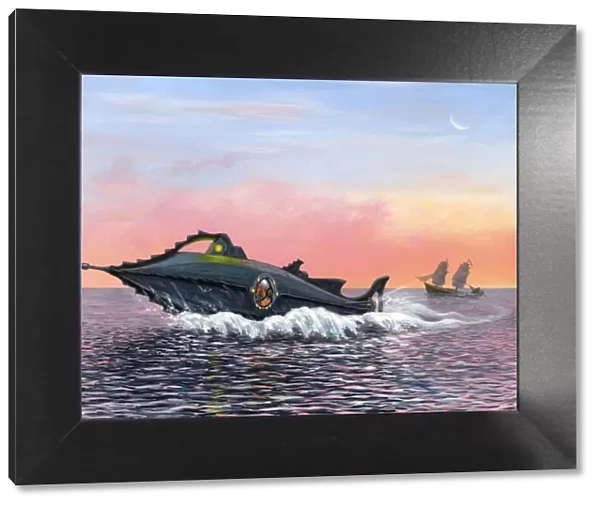 Jules Vernes Nautilus submarine, artwork