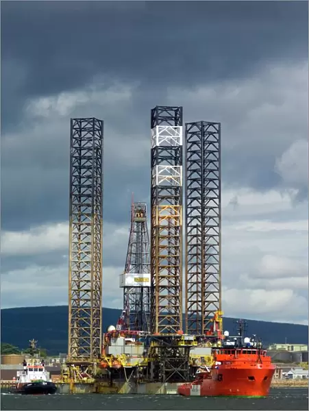 Jackup oil drilling rig, North Sea