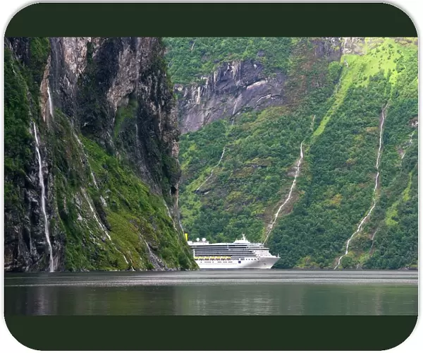 Cruise ship in a fjord, Norway