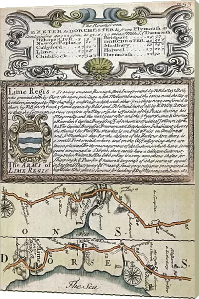 1720 Lyme Regis early map of coast