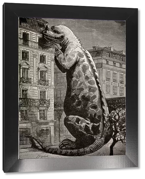 1886 Flammarions Iguanodon dinosaur