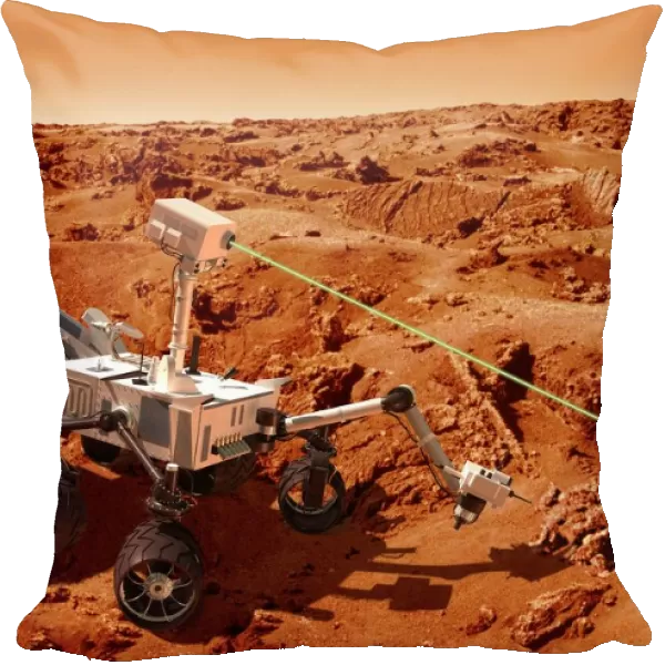 Curiosity rover on Mars, artwork