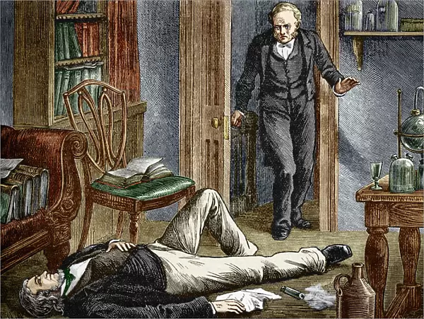 Simpson researching anaesthetics, 1840s