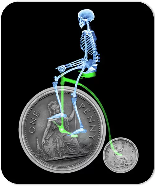 Skeleton on a penny farthing