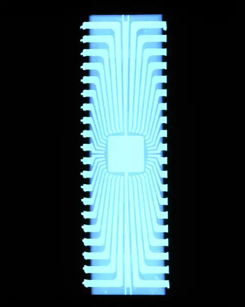 X-ray of a silicon chip from a teletext board