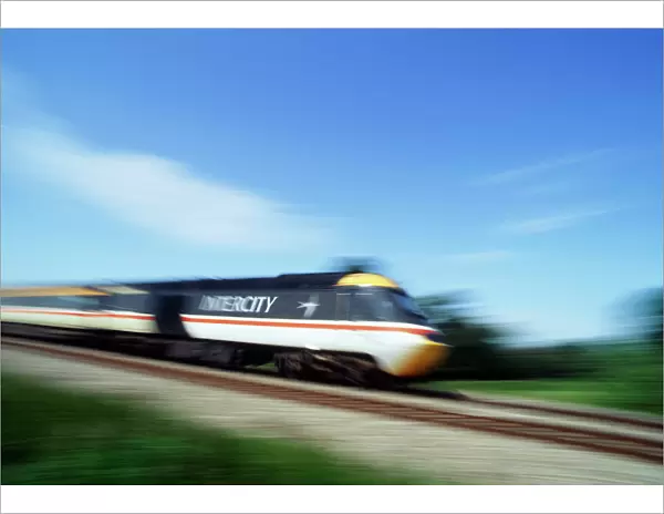 Time-exposure image of British Intercity 125 train