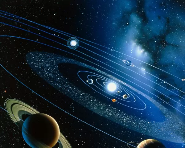 Artwork of the solar system