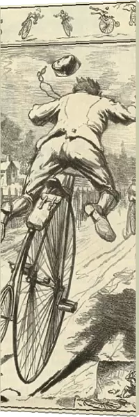 Cycling accidents, 19th century artwork C013  /  7905