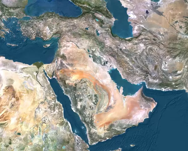 Middle East, satellite image