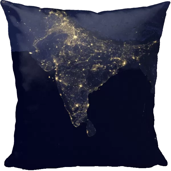 India at night, satellite image