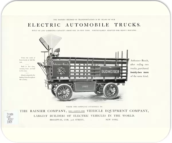 Electric truck advert, 1900s C018  /  0605