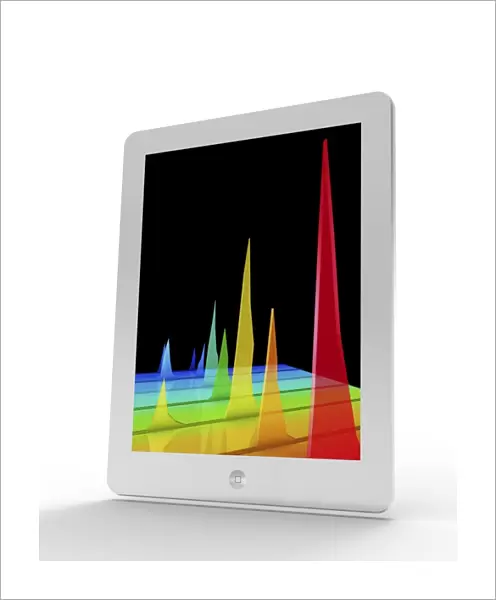 Tablet computer showing a chromatogram F006  /  6302