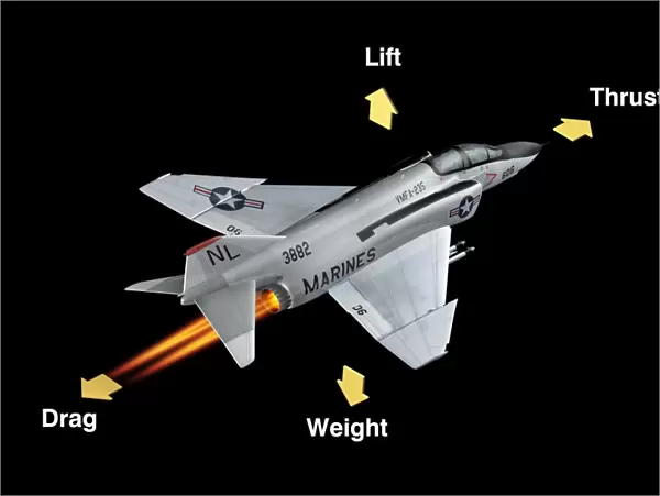 Aerodynamic forces in flight, diagram C018  /  3556