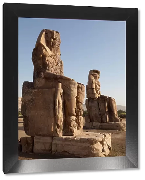 The ancient Colossi of Memnon near Luxor, Thebes, UNESCO World Heritage Site, Egypt, North Africa, Africa