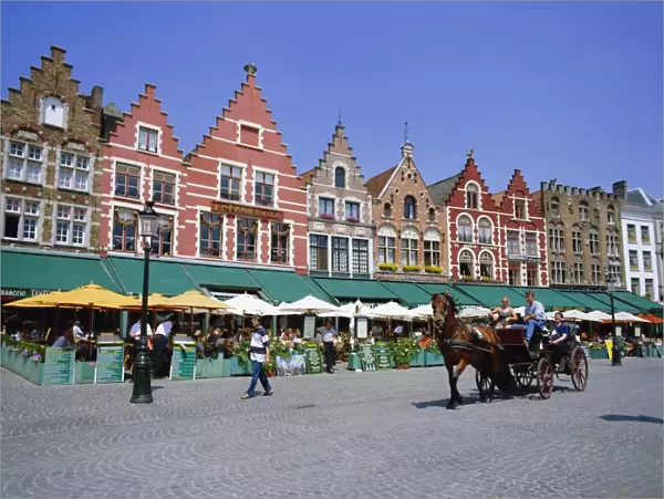 Cafes in the main town square, Bruges, Belgium