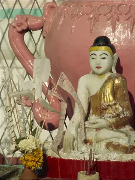 Buddha figurine, Kyaikthanlan Pagoda, Mawlamyine, Myanmar (Burma), Asia