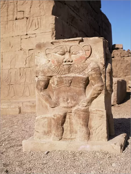 The god Bes, Temple of Hathor, Dendera, Egypt, North Africa, Africa