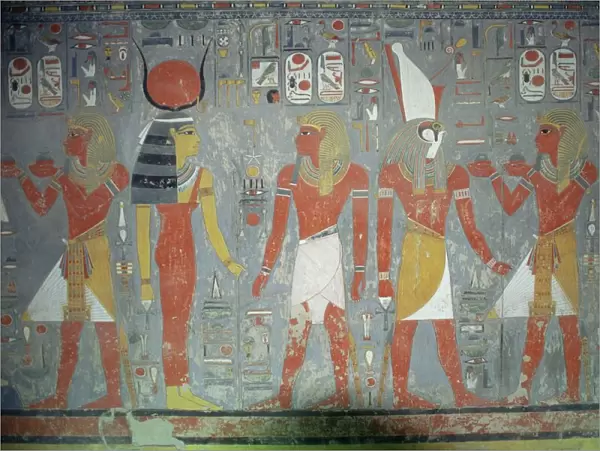 Wall painting in the Tomb of Horemheb, Valley of the Kings, Thebes, Egypt