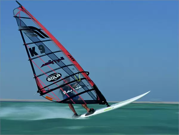 Windsurfing at speed, Red Sea, Egypt, North Africa, Africa
