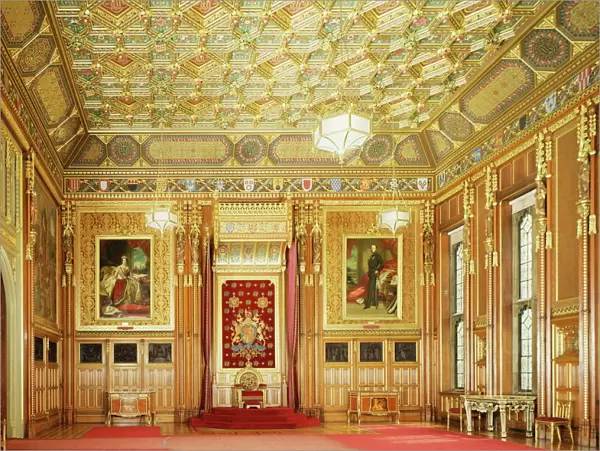 Queens robing room, Houses of Parliament, Westminster, London, England
