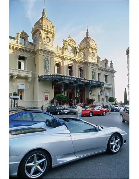 Casino and Ferrari, Monte Carlo, Monaco, Europe