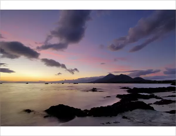 Dawn over Clew Bay and Croagh Patrick mountain