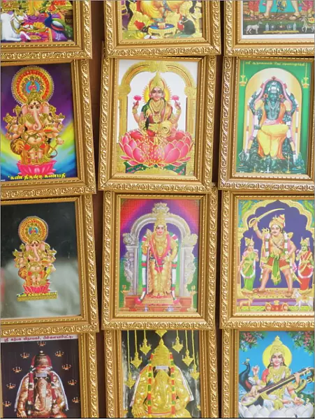 Pictures of various Hindu Gods for sale in Little India