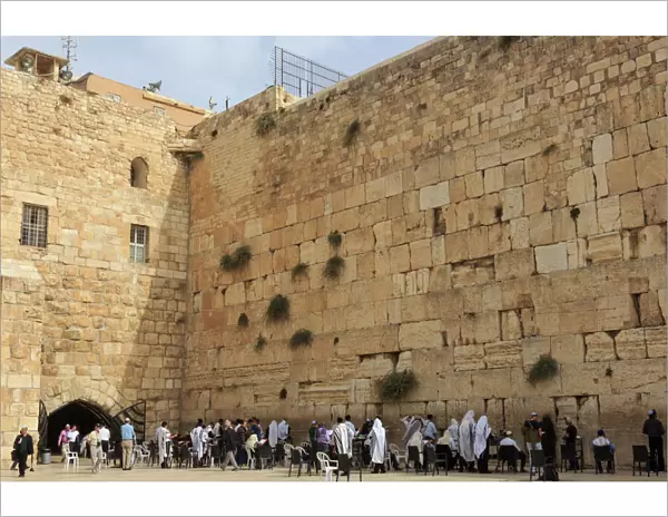 Mens Section, Western (Wailing) Wall, Temple Mount, Old City, Jerusalem, UNESCO