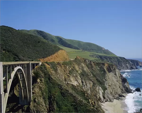 The coast and Bixby Bridge on the Pacific Highway