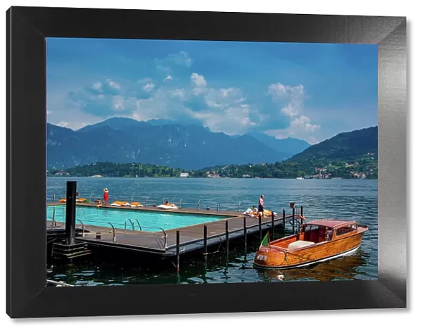 Floating Pool at Grand Hotel Tremezzo, Lake Como, Lombardy, Italy, Europe
