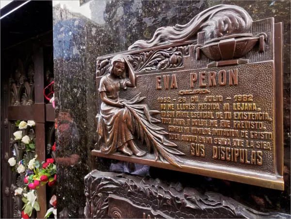 The Eva Peron grave in the Recoleta Cemetery, Buenos Aires, Buenos Aires Province