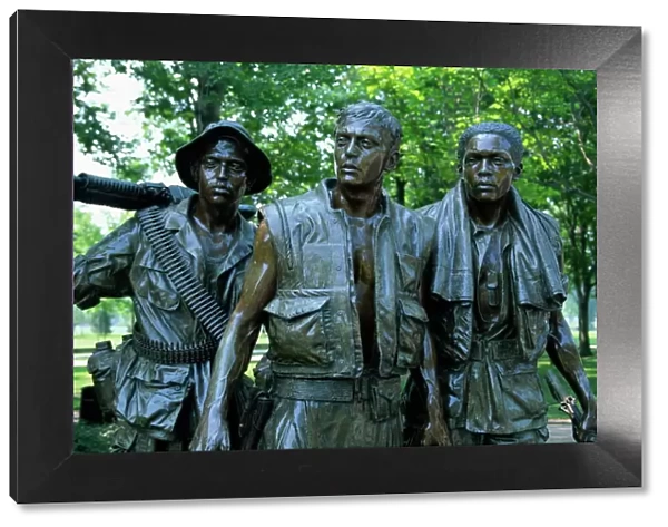 Close-up of statues on the Vietnam Veterans Memorial in Washington D