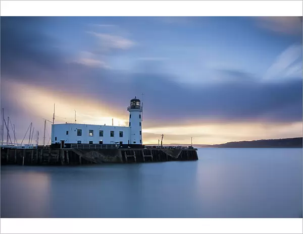 A long exposure photograph of Scarborough Lighthouse shortly after sunrise, Scarborough