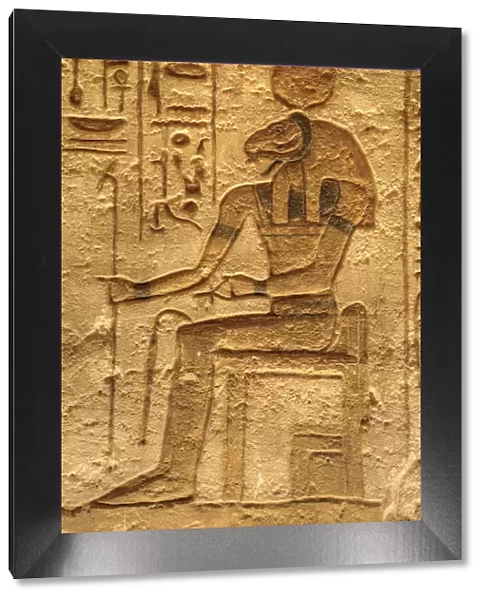God, Sobek, Sunken Relief, Lateral Chamber, Ramses II Temple, UNESCO World Heritage Site