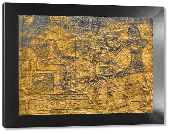 God Thoth on left, Ramses II on right, Sunken Relief, Hypostyle Hall, Ramses II Temple