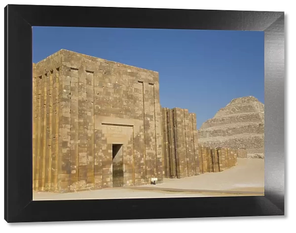 Entrance and Outer Wall, Step Pyramid Complex, UNESCO World Heritage Site, Saqqara, Egypt