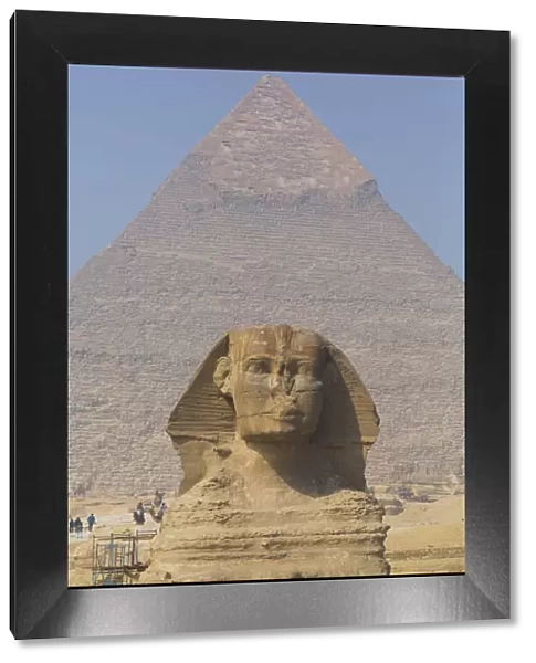 The Great Sphinx of Giza, Khafre Pyramid in the background, Great Pyramids of Giza