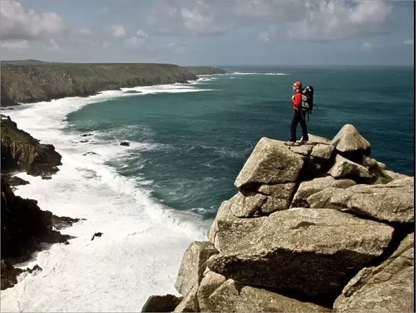 Looking west towards Cape Cornwall and Lands End from Bosigran Cliff, West Penwith