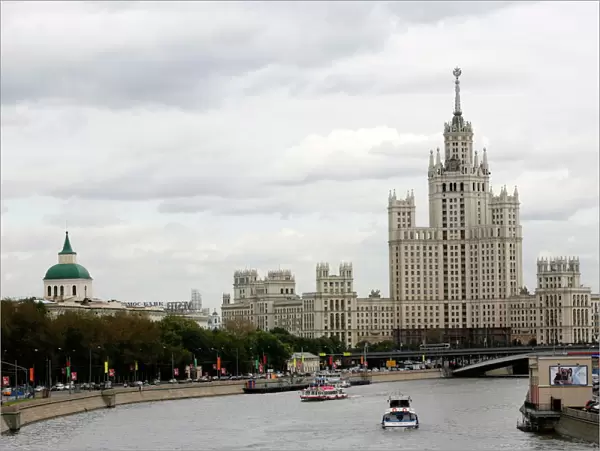 Stalin era building at Kotelnicheskaya embankment, one of the Seven Sisters which are seven Stalinist skyscrapers, Moscow