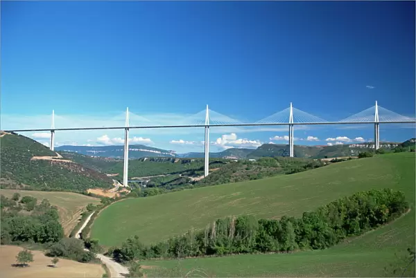 Millau Viaduct, Aveyron, Midi-Pyrenees, France, Europe