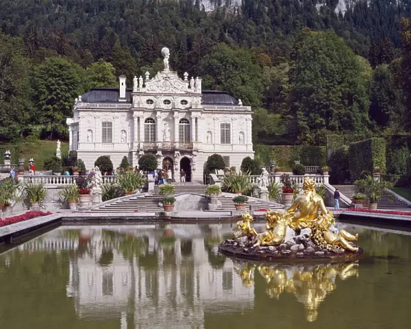 Schloss Linderhof in the Graswang Valley, built between 1870 and 1878 for King Ludwig II