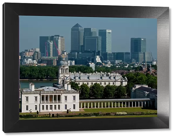 Docklands skyline from Greenwich, London, England, United Kingdom, Europe