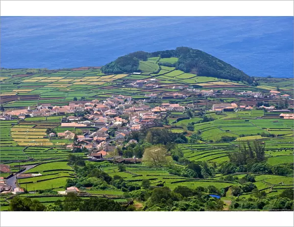 The village of Santa Barbara from Serra da Santa Barbara mountain, Terceira
