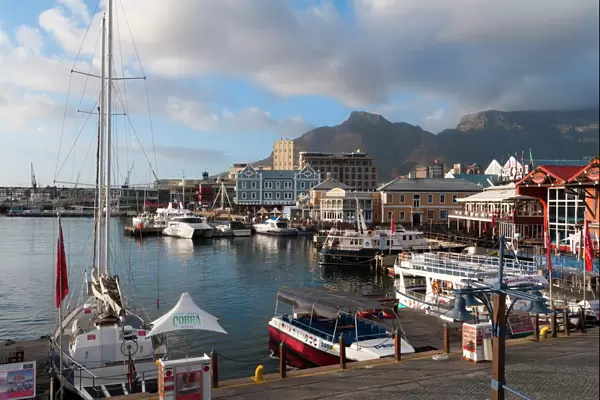 V & A Waterfront with Table Mountain in background, Cape Town, South Africa, Africa